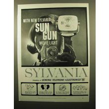 1960 Sylvania Sun Gun Movie Light Ad
