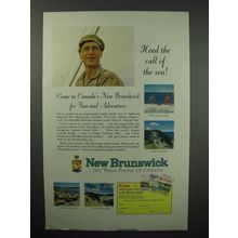 1961 New Brunswick Canada Tourism Ad - Call of the Sea
