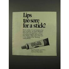 1975 Blistex for Chapped Lips Ad - Too Sore for Stick