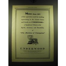 1929 Underwood Typewriter Ad - More than 50% of typewriters used for teaching