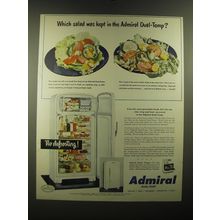1950 Admiral Dual-Temp Refrigerator Ad - Which salad was kept in the Admiral