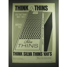 1974 Silva Thins Cigarettes Ad - Think Thins