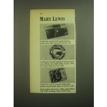 1945 Mary Lewis Advertisement - California Pathwork Suede Bag, Lucite Compact