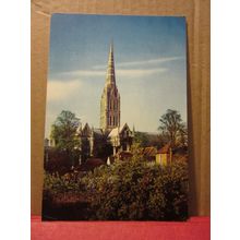 SALISBURY CATHEDRAL, WILTSHIRE used postcard 1974 pm . J. Arthur Dixon =