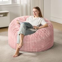 3Ft Bean Bag Chairs for Adults Large Beanbag Chair with Stripe Plush Cover Big B