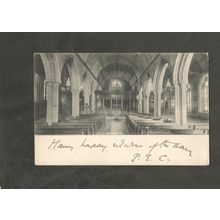 Postcard Cornwall St Neots Church interior 1904 early card undivided back