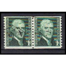 Used 1299 1c Thomas Jefferson Fine Pair KA6232