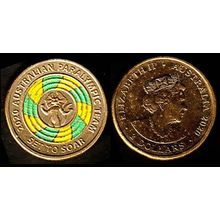 Australia Two Dollar 2020 Used Coin $2 Paralympic Queen Elizabeth II QE II