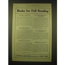 1918 Harper & Brothers Ad - Books for fall reading