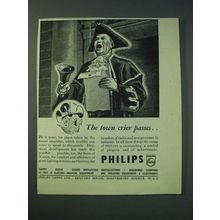 1942 Philips Lamps Ltd Ad - The town crier passes