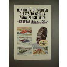 1948 General Winter-Cleat Tire Ad - Rubber Cleats!