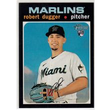 2020 Heritage High Number baseball card 528 Robert Dugger - Miami Marlins RC
