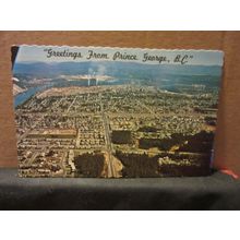 aerial view, PRINCE GEORGE, B.C. British Columbia CANADA unused postcard =