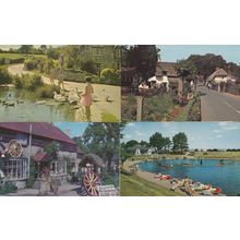 The Old Smithy Bicycle Wheel Ducks Tea Gardens Canoe 4x Godshill 1970s IOW Postc