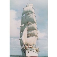 The Sea Cloud Sailing Yacht 1982 Mustique Voyage Launch Postcard