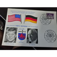 vintage 1963 special historic german stamp with US emblem JFK in Germany