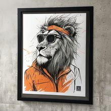 Groovy Lion Illustration Wall Art Lion Print Animal Lion Poster Picture Print (1