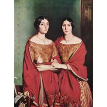Theodore Chasseriau - Two Sisters 1843 Poster Canvas Movie Film Print A0 A1 A2 A