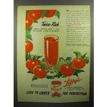 1946 Libby's Tomato Juice Ad - Twice Rich