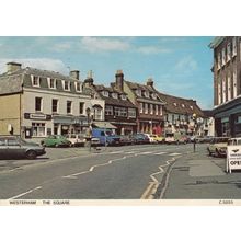 Westrerham The Square Kent Estate Agents Sandwich Board 1980s Postcard