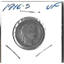 1916-S US Silver Barber Dime VF