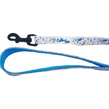 Cutie Ties Fun Design Dog Leash Small Dino Doggy White