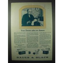 1923 Bauer & Black Dressings Ad - Takes No Chances