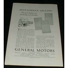 1929 General Motors Ad, Installment Selling!!