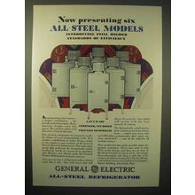 1929 General Electric Refrigerator Ad - Six Steel Model
