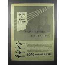 1958 BOAC Airways Ad - Streaks Ahead in Jetliner Travel