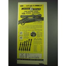 1957 Weaver K4 Scope Ad - Fixed Reticule