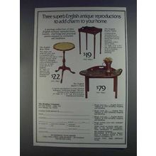 1980 The Bombay Company Ad - English Muffin Table