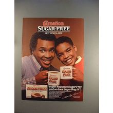 1985 Carnation Sugar-free Hot Cocoa Mix Ad, w/ Sugar Ray Leonard!