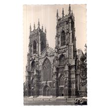 YORK MINSTER used vintage postcard RP by lansdowne 1960s unfranked stamp =