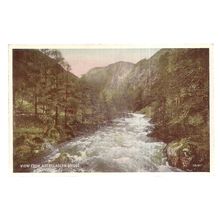 VIEW FROM ABERGLASLYN BRIDGE, SNOWDONIA. unused vintage postcard. .#