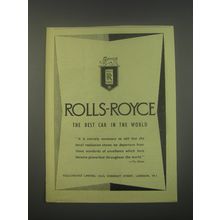 1949 Rolls-Royce Cars Ad - Rolls-Royce The best car in the world
