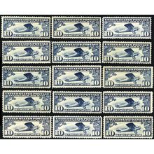 C10, Mint NH FVF WHOLESALE Group of 15 Stamps CV $187.50 - Stuart Katz