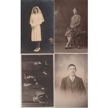 Preston Lancashire Bride 4x Posh Portrait Antique Lancs Fashion Postcard s