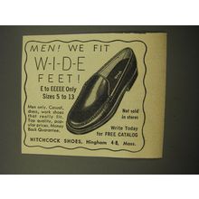 1960 Hitchcock Shoes Advertisement - Men! We fit w-i-d-e feet!