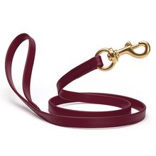 Dog Pet Leash with Brass Hardware W 5/8” L 6 FT Merlot Burgundy