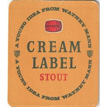 BEER MAT - WATNEYS BREWERY - CREAM LABEL STOUT - (Cat 056) - (1964)