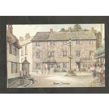 Postcard Devon Beer Village Watercolour by David Skipp