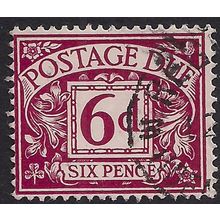 GB 1968 - 69 QE2 6d Purple Postage Due used No Wmk SG D73 ( E1366 )