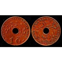 Netherlands East Indies 1938 1c Used Coin Dutch Wreath