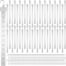 Tigeen 100 Pcs 12 Station Hanging Merchandise Strips with S Hooks 21.3 Inch Plas