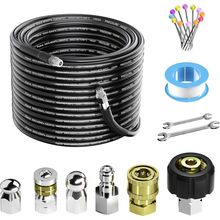 Sewer Jetter Kit 100FT for Pressure Washer 5800PSI Drain Cleaner Hose with 1/4 I