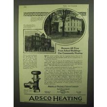 1922 ADSCO Heating Ad - Remove Fires From School