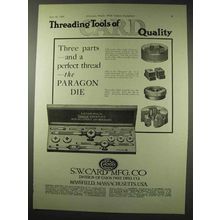1922 S.W. Card Paragon Die Ad - Threading Quality