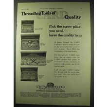 1922 S.W. Card Screw Plates Ad - Threading Quality