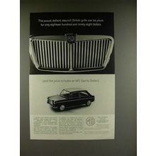 1963 MG Sports Sedan Car Ad - Proud British Grille